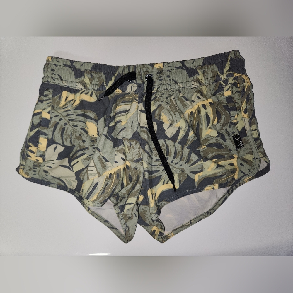 Leaf Print Athletic Shorts
